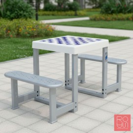 Taula multijocs d'exterior 2 seients | Robustesa i Diversió Inclusiva